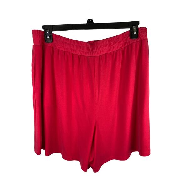 Lane Bryant Womens Pink Pull On Stretchy Shorts Pockets size 18/20 - Picture 1 of 7